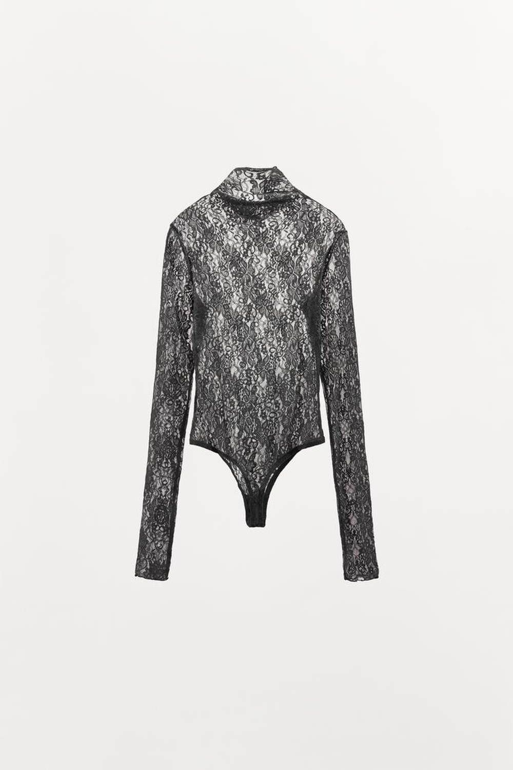 ZARA БОДИ С ЦВЕТОЧНОЙ ВЫШИВКОЙ ИЗ КРУЖЕВА, СЕРЫЙ