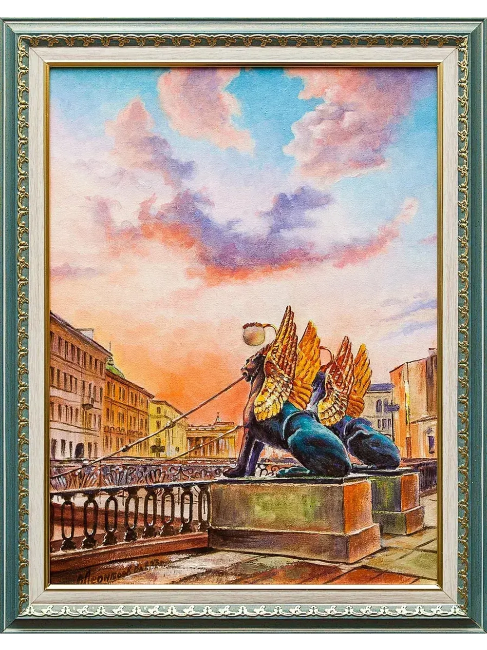 Картина маслом "Банковский мостик" Леонтьев