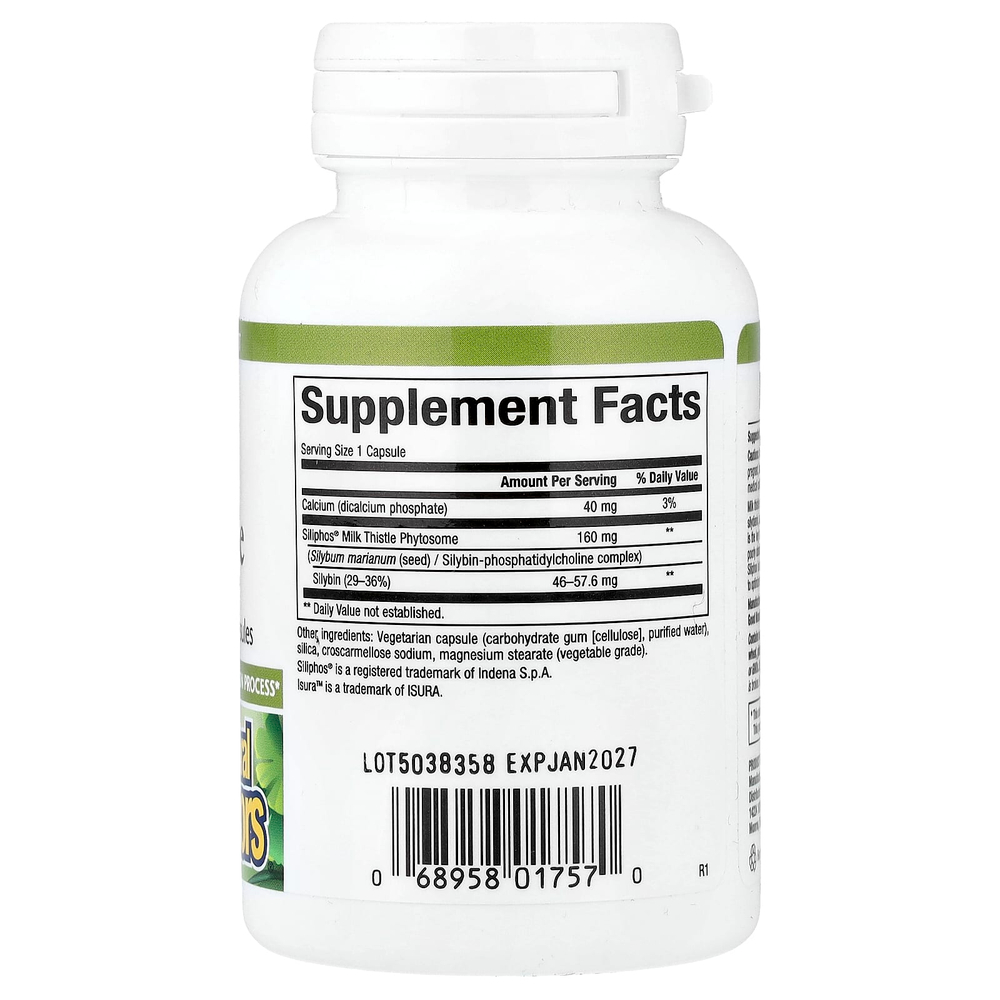 Natural Factors, Herbal Factors®, расторопша высшего качества, 160 мг, 60 вегетарианских капсул