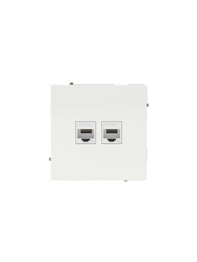 Розетка компьютерная 2-м KANT RJ45 кат.5E без шторки бел. магнолия DKC 7000664