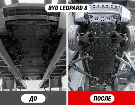 Защита днища для BYD Leopard 8 2024+ Fang Cheng Bao Bao 8 Леопард Защита картера двигателя