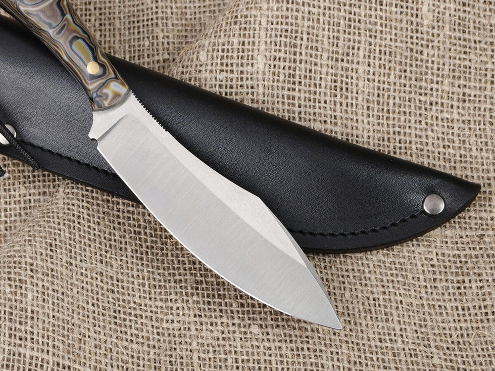 Нож для бушкрафта "Канадец XL", сталь VG-10/Elmax, рукоять микарта (камуфляж)