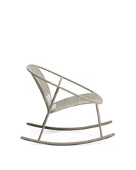 Кресло-качалка уличное Atrani из стали и веревки бежевого цвета