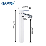 Смеситель для раковины GAPPO G1048-31 высокий, хром-белый