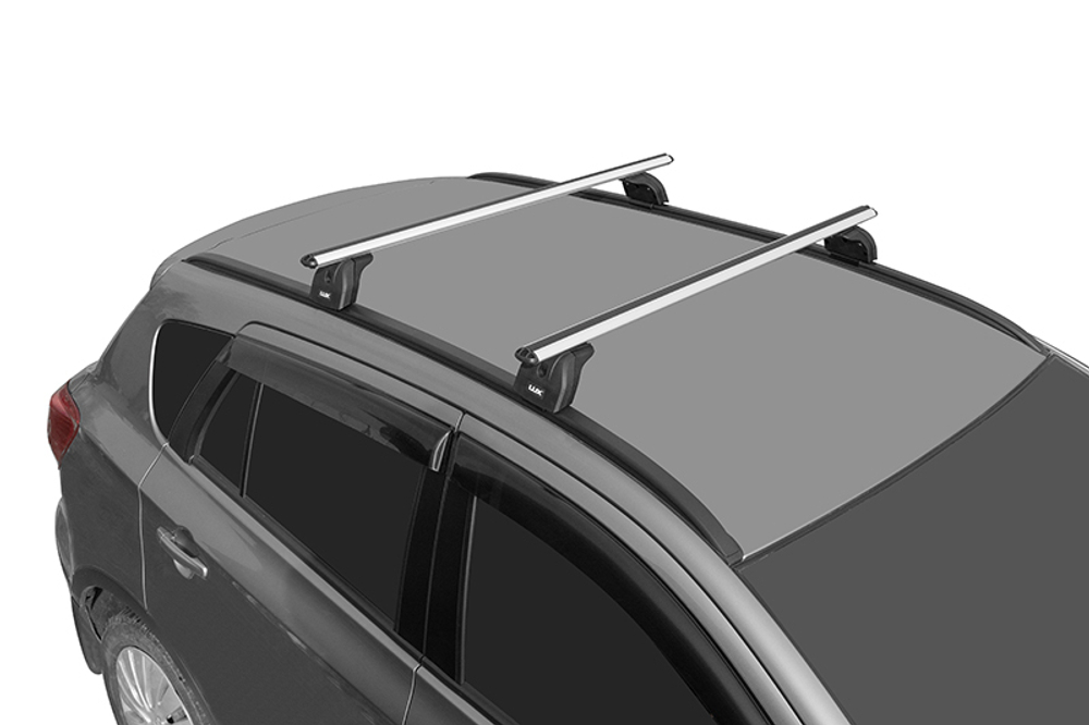 Багажник на крышу LUX с дугами 1,2м аэро-классик (53мм) для Hyundai Santa Fe IV 2018- с интегр. рейл.(арт.698874+842488+849333)