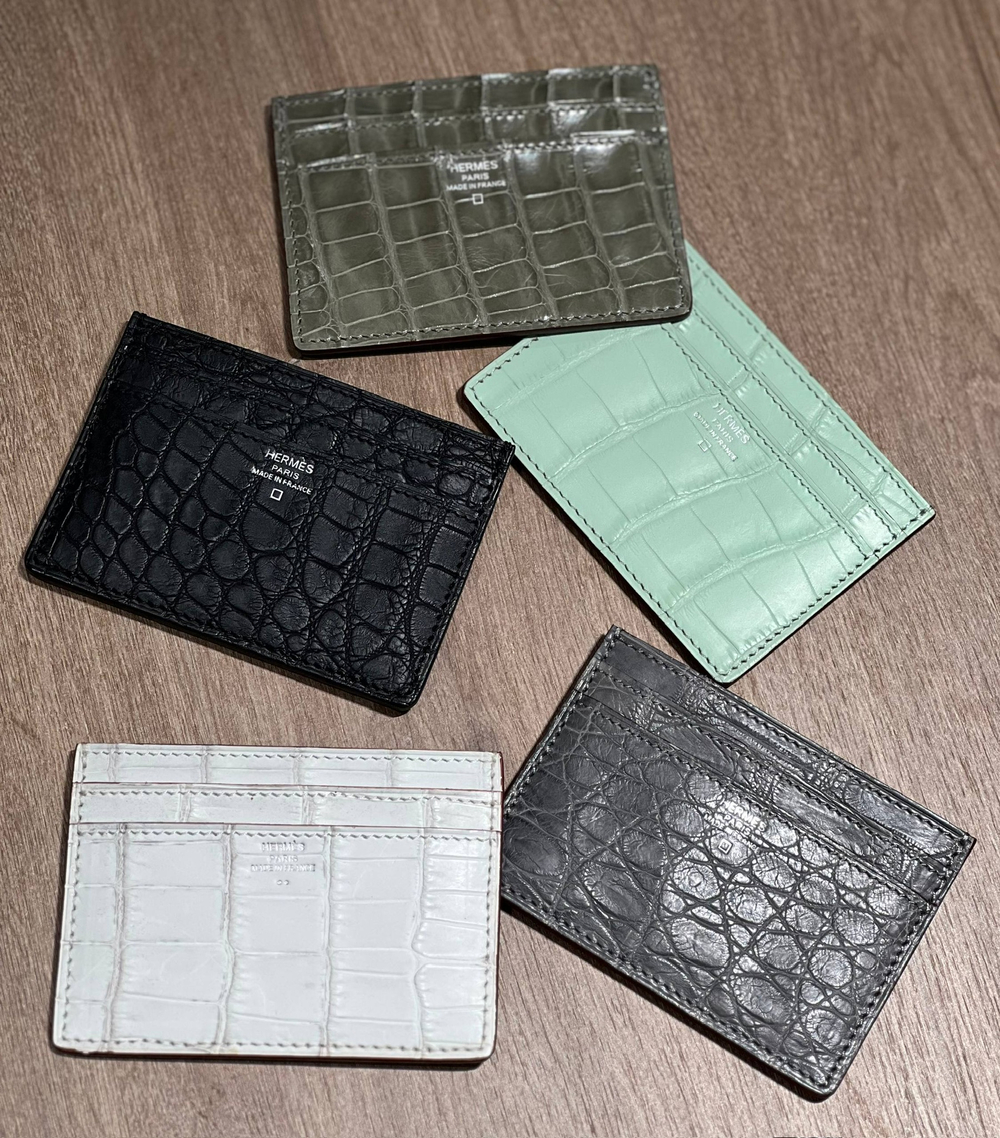 Картхолдер Hermes из кожи крокодила
