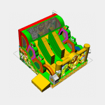 Коммерческий надувной батут «Друзья-зверята», 4*4*3 м