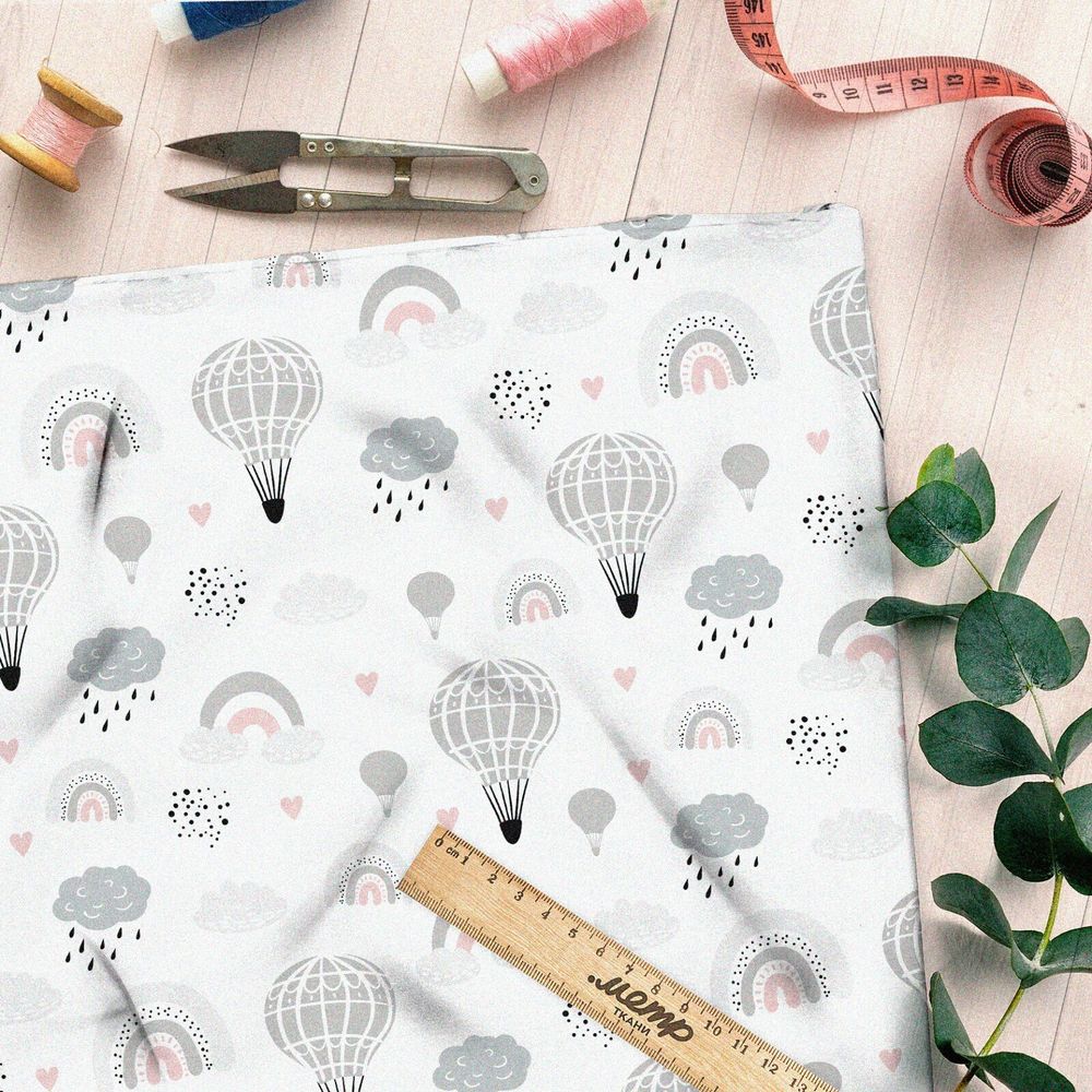 Ткань кулирная гладь парашютики