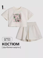 Костюм для девочки, футболка и шорты
