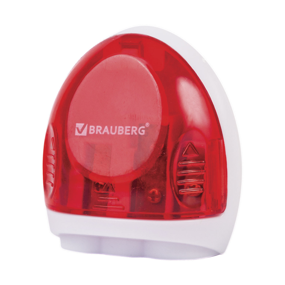 Точилка BRAUBERG "TERN" с контейнером пластиковая овальная 3 отверстия цвет ассорти (24 штуки в упаковке)