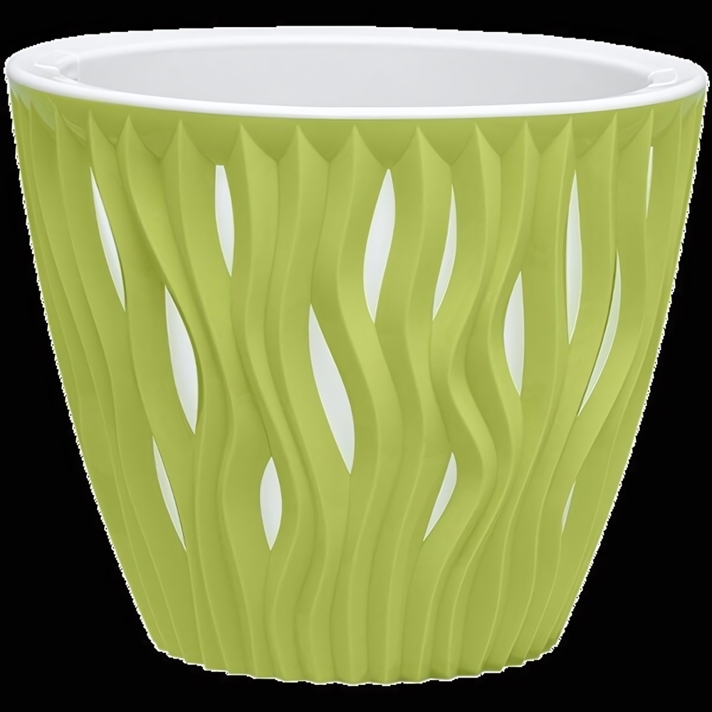 Кашпо для цветов пластиковое 4,5л d-21.5 см «Вдохновение» Фисташковый
