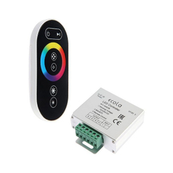Контроллер RGB 12V 216W(24V 432W) 18A RGB с кольцевым сенсорным черным радиопультом rfc18aesb
