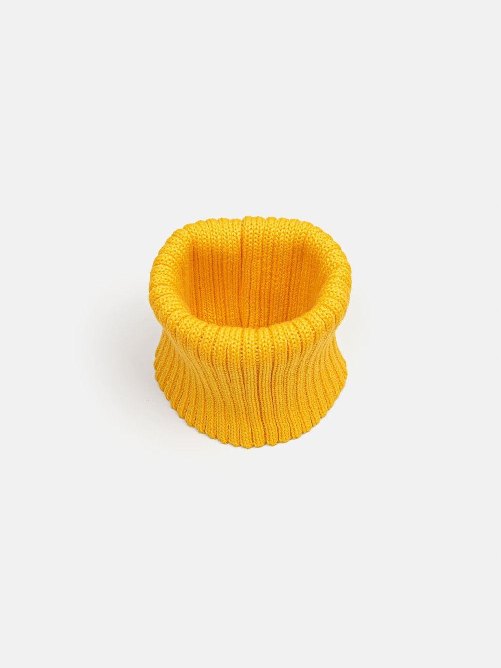 Снуд из смесовой шерсти "Горчица" вертикальная вязка