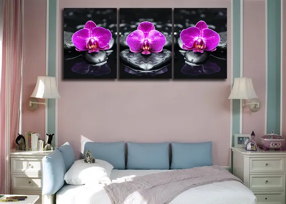Модульная картина "Фиолетовые орхидеи"