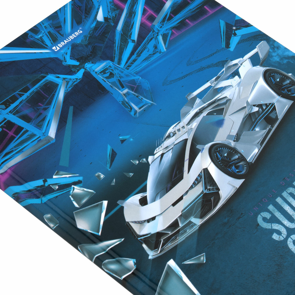 Дневник 1-11 класс 40 л. твердый BRAUBERG глянцевая ламинация "Super car" (6 штук в упаковке)