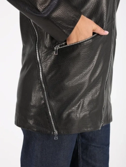 Кожаная куртка демисезонная длинная