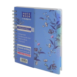 Тетрадь 120л., А5, клетка, Alingar "Flowers", гребень, пластиковая обложка, цветные пластиковые разделители, ассорти 4 цвета