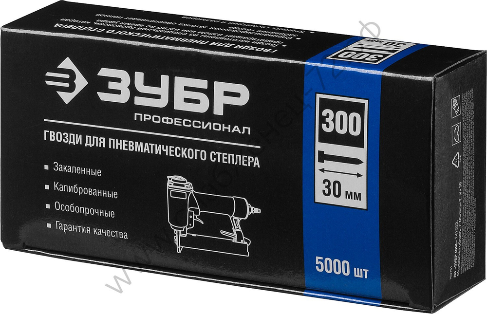 ЗУБР тип 18GA (47 / 300 / F) 30 мм, 5000 шт, гвозди для нейлера (31830-30)