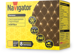 Гирлянда Navigator 61 854 NGF-N01-240WW-12-2x1.5m-230-TR-IP44
