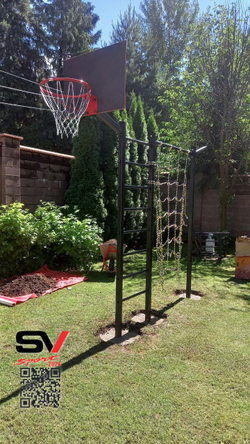 Монтаж уличной шведской стенки Sv Sport (3 вертикальных столба)