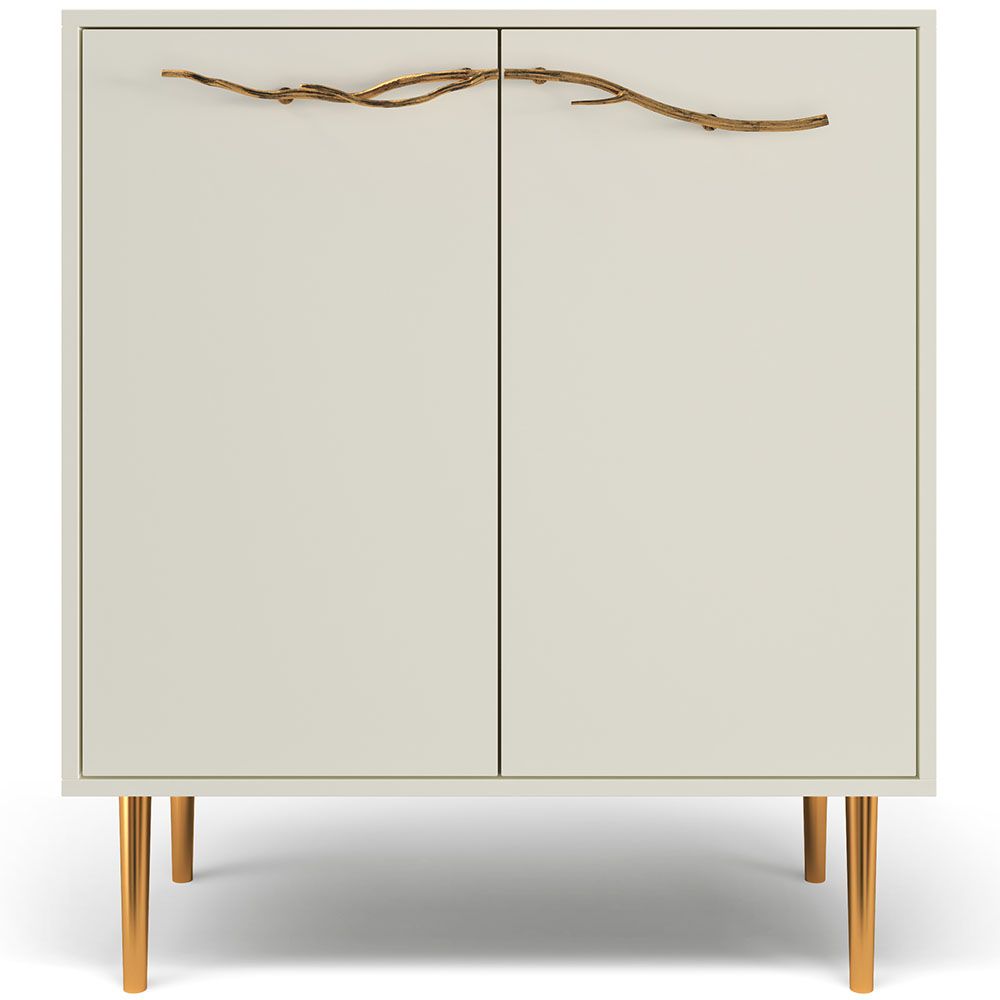 Комод Арт Колор matte Стайл Голд с 2 полками Кремовый белый матовый