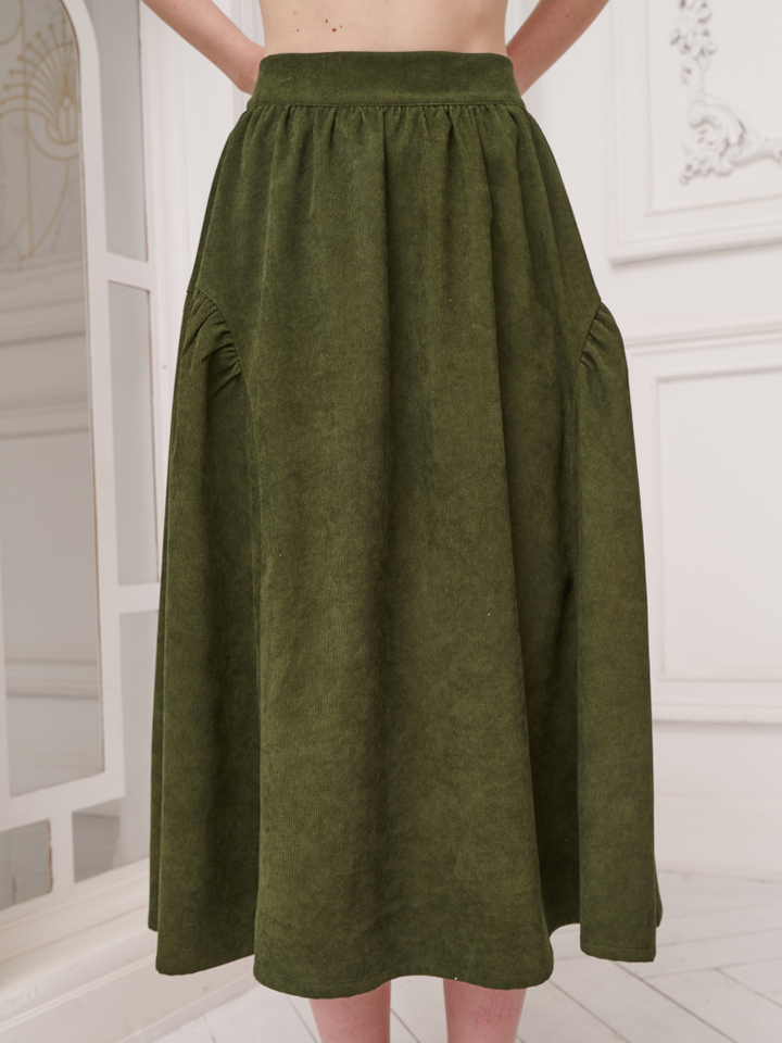 Юбка бохо вельветовая миди