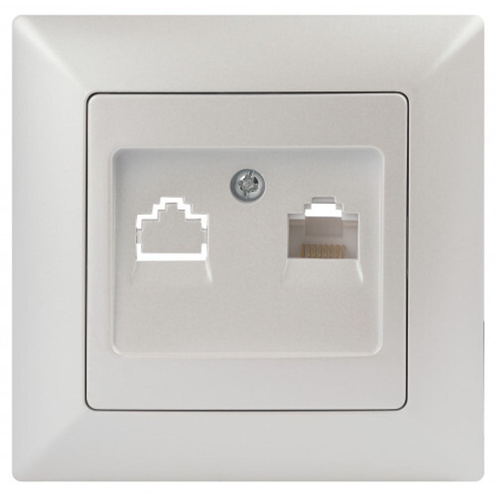 Розетка Intro Solo 4-303-06 информационная RJ45, IP20, СУ, перламутр