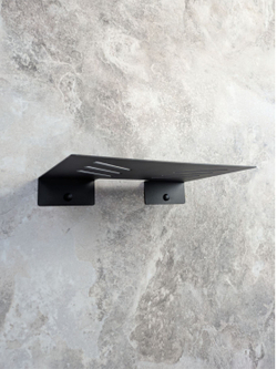 Полка для ТВ приставки 26х16см, wifi роутера, видеорекордера, игровой консоли, металл, черная