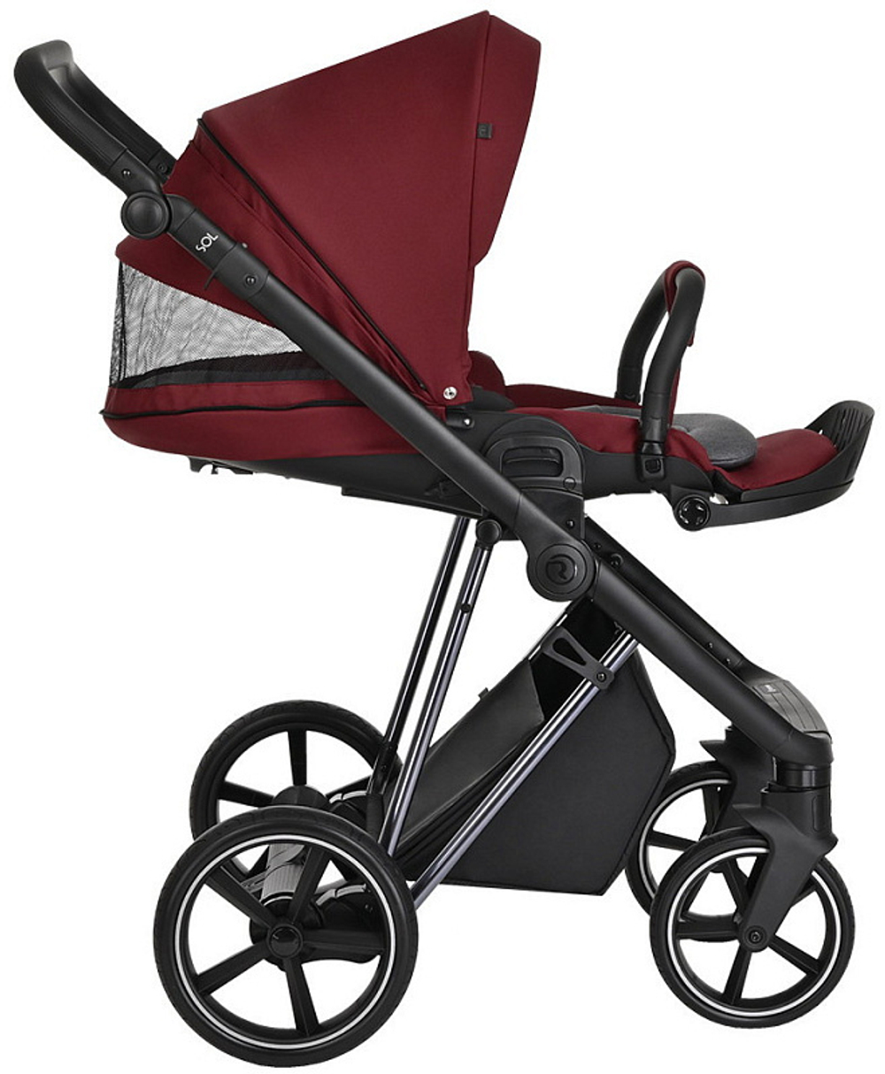 Детская коляска Roan Sol Luxury 3 в 1 с автокреслом Tutis Elo Lux Black RSL/4041 Porto/Nikiel