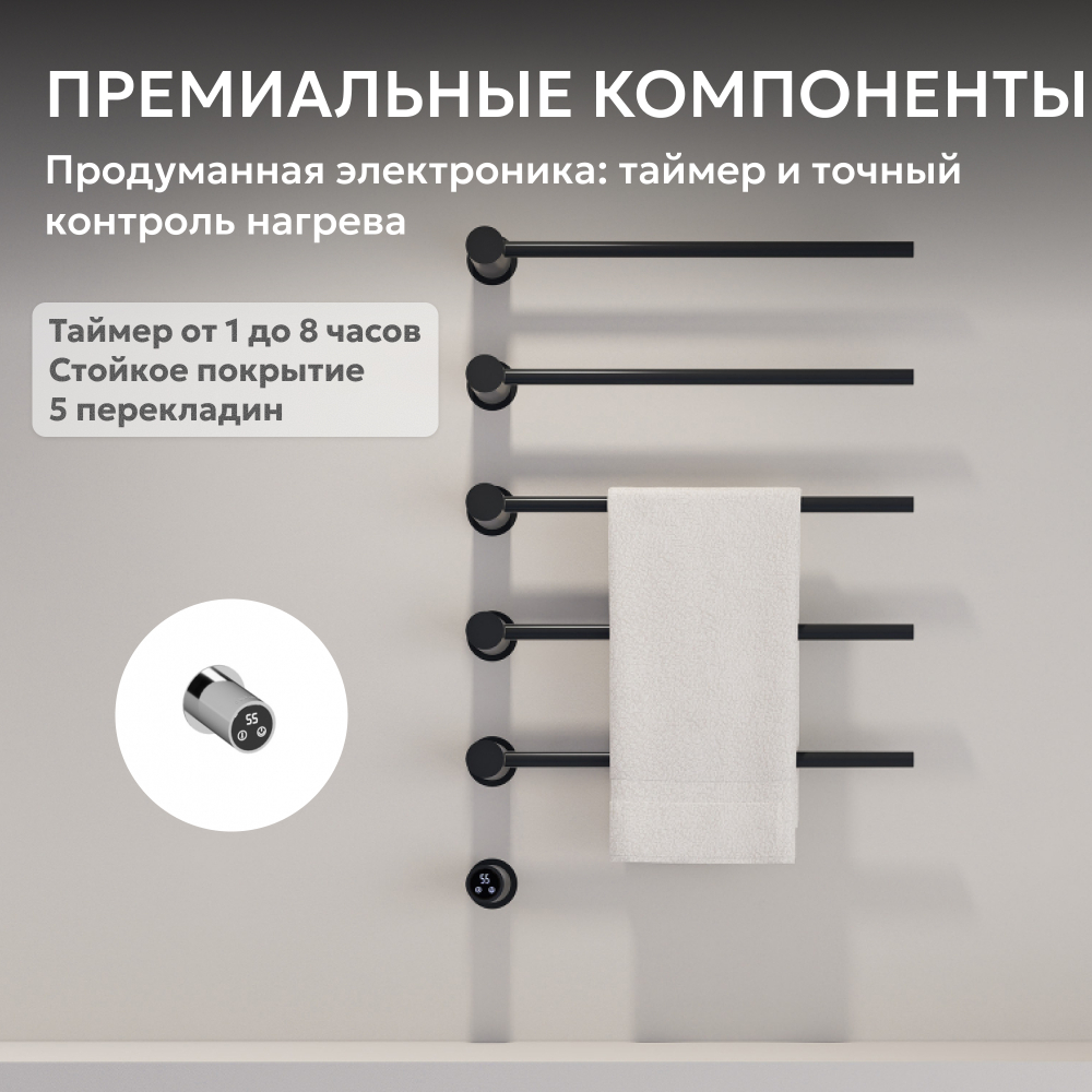 Полотенцесушитель электрический ABBER Charme AH4005MB черный матовый