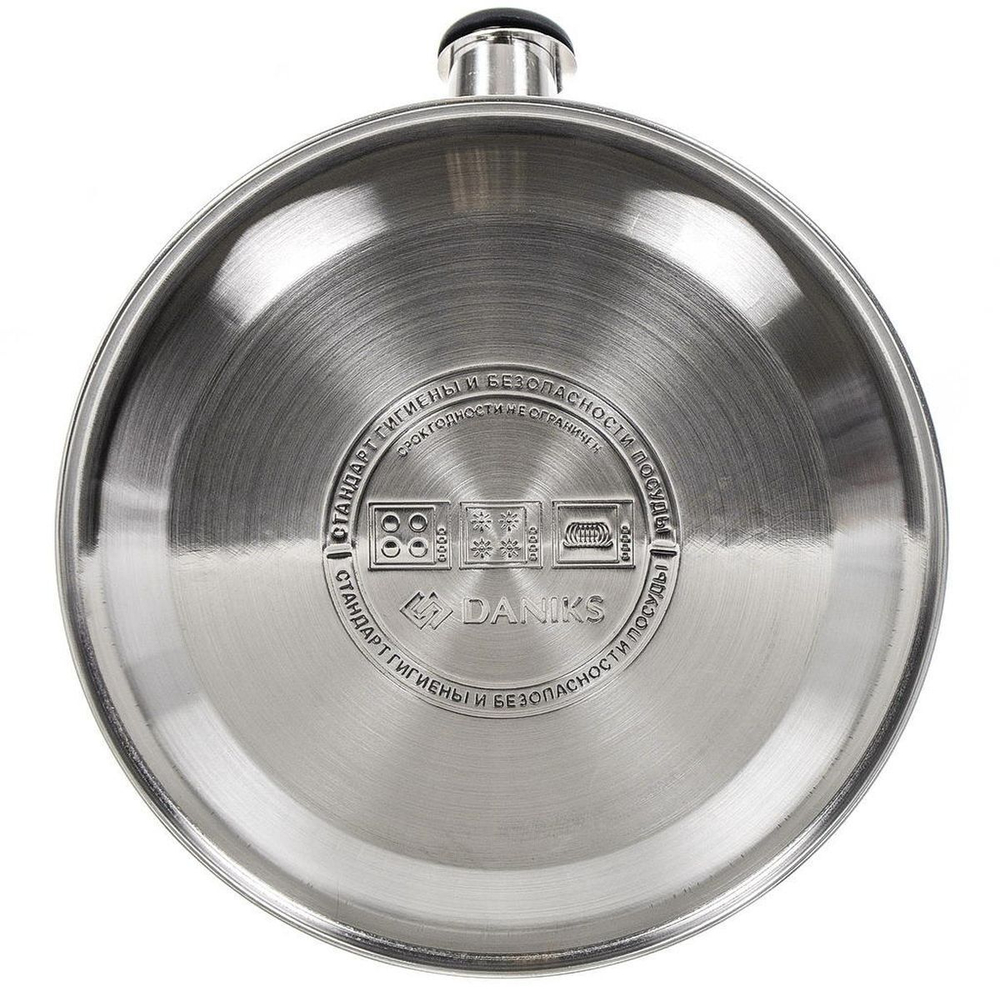 Чайник нерж, 3 л, свист, мат, ручк с силик покр, Daniks, MSY-013