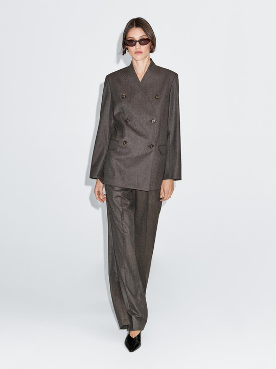 Massimo Dutti Костюмные брюки из 100% шерсти, коричневый