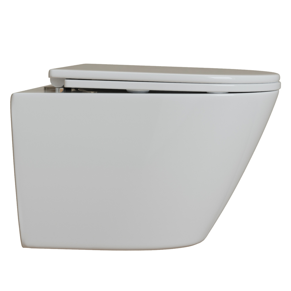 Унитаз подвесной безободковый WAVE WEST Tornado3.0 сид. дюропласт, м/л, быстр, БЕЛЫЙ глянец (L)