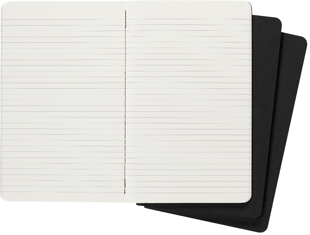 Блокнот Moleskine Cahier Journal (QP316) Large 130х210мм обложка картон 80стр. линейка черный (3шт)