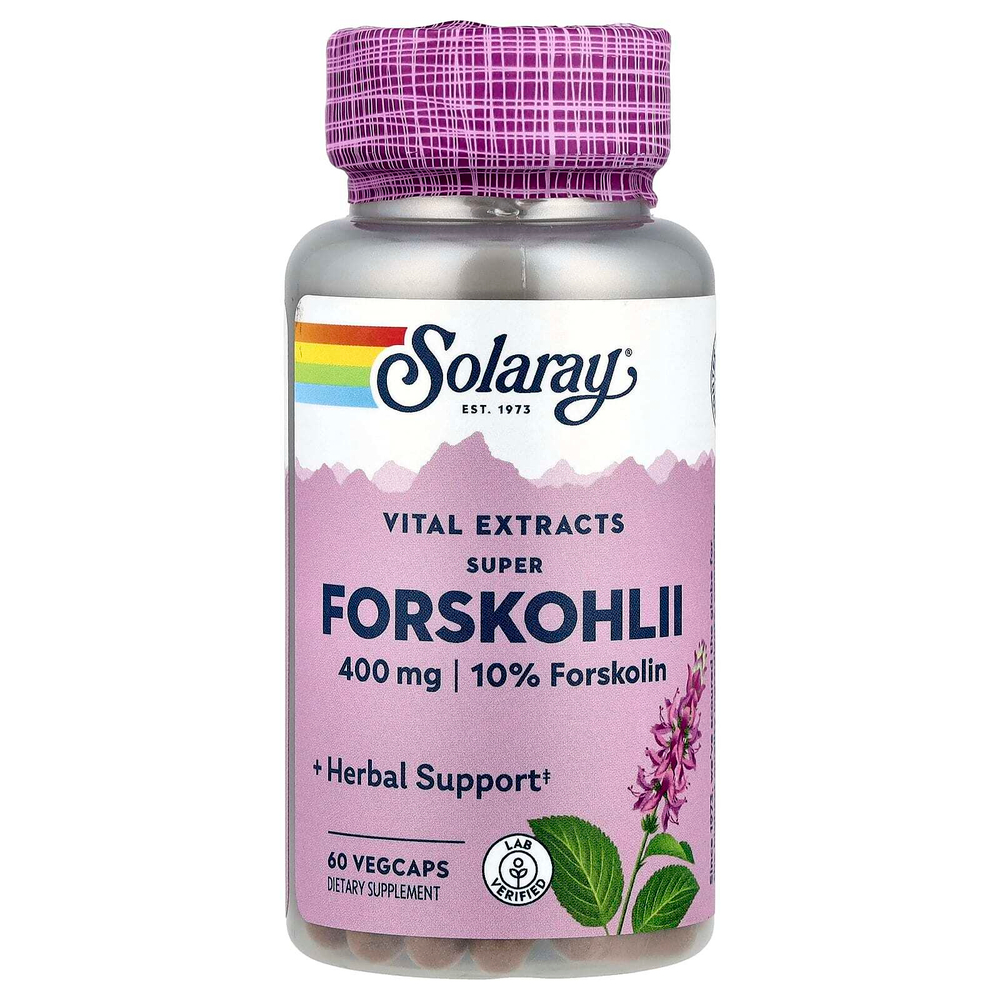 Solaray, Ayurvedic Herbs, Super Forskohlii, 400 мг, 60 вегетарианских капсул