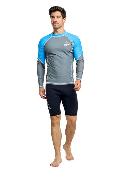 Футболка рашгард лонгслив Sargan Агидель UPF 50+ мужская серо-синяя
