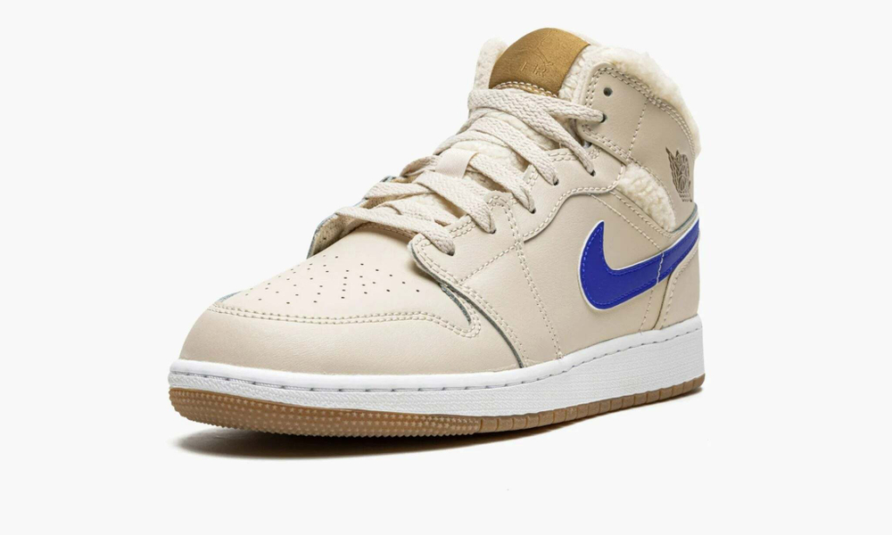 Air Jordan 1 Mid GS "Fleece Pearl White"