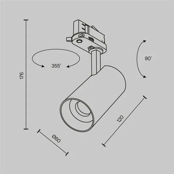 Трековый светильник Фокус / Focus Led Trinity 2700-5000K 12Вт 36° Technical tr197-3-12wcct-m-b