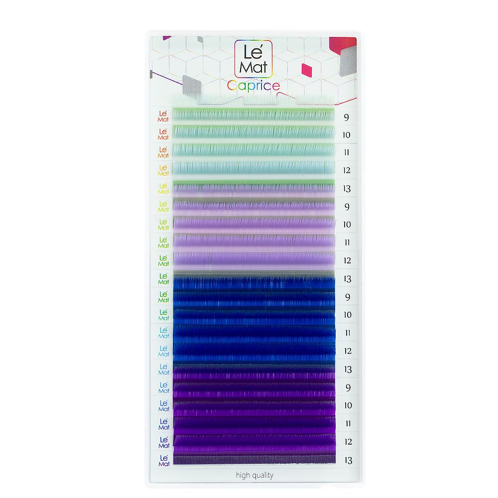 Ресницы цветные LeMat Azure MIX 20 линий