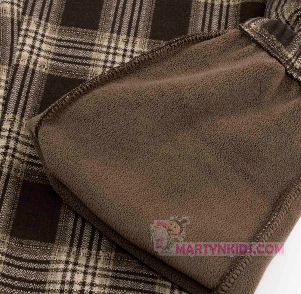 теплые брюки клетка " D " на резинке плис4859