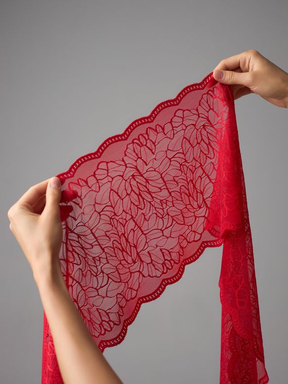 03-295 Кружево эластичное 22 см, красный 100