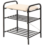 Полка для обуви, мет-л, 3 секц, 44х33х50 см, с сиден, чер, Nika, Б1/Ч