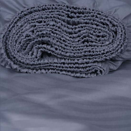 Простыня на резинке Greys, 90x200х30, страйп полисатин HOMY