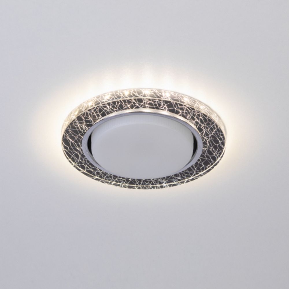 Встраиваемый светильник со светодиодной подсветкой ЭРА DK LD51 WH/BK GX53 белый черный