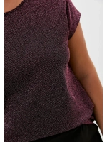 Блузка блестящая с коротким рукавом