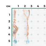 Серьги «Царевна Лебедь» (пожелание любви) из комбинированного золота с топазами