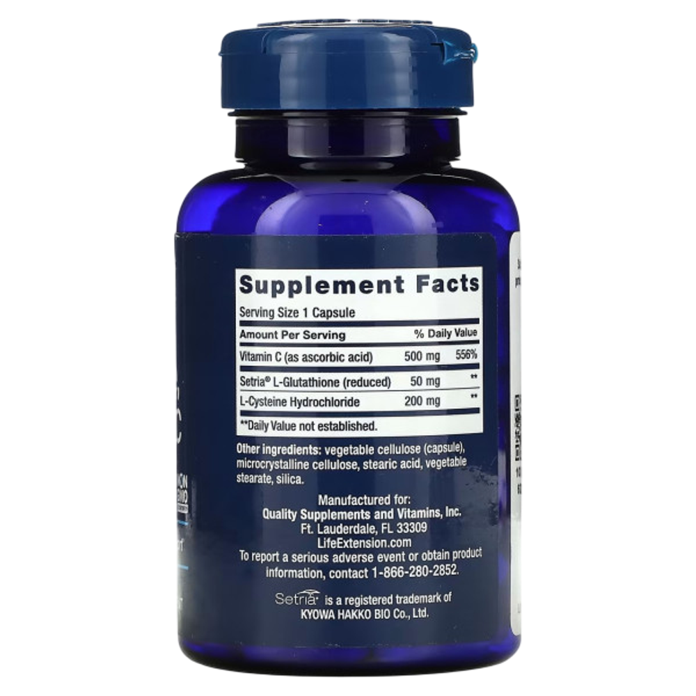 Life Extension Glutathione Cysteine & C 100 capsules , Глутатиона, Цистеина и Витамина C
