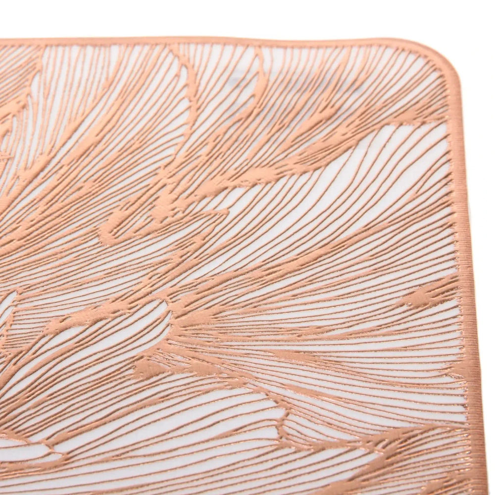 Салфетка на стол 30*45см «Листья»розовое золото