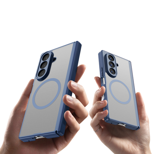 Усиленный чехол синего цвета с MagSafe для Samsung Galaxy Z Fold 7, серия Expn Series Magnetic от Dux Ducis