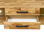 Тумба под телевизор Флеверс 220 см, массив дуба, металл. комплектующие